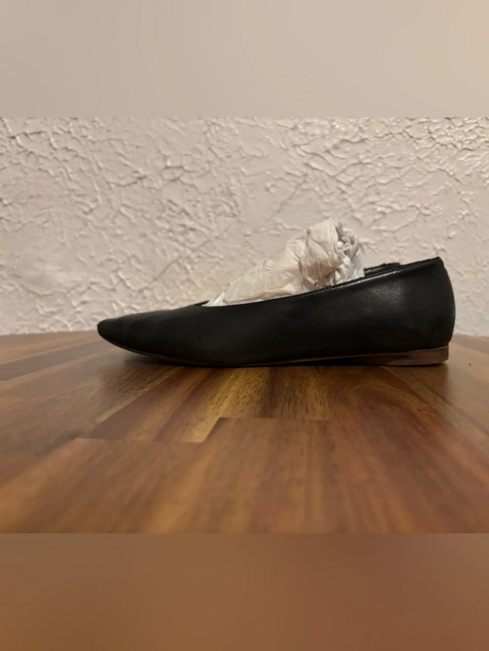 COS Black Leather Pointed Ballet Flats - Picture 7 of 15